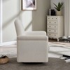 GDFStudio Sarah Modern 33.5" Rubber Wood and Fabric Upholstered Swivel Armchair - 4 of 4