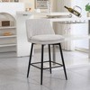 Kumasinova 26" Counter Height Bar Stools Set of 2, Mid-Century Modern 360° Swivel Bar Stools, Upholstered Counter Stools with Metal Legs & Footrest - 3 of 4