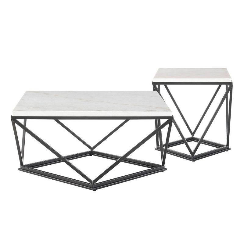 2pc Conner Occasional Coffee Table & End Table Set White - Picket House Furnishings, 1 of 15