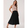 INSPIRE CHIC Women's Elastic Waist A Line Midi Skirts - 2 of 4