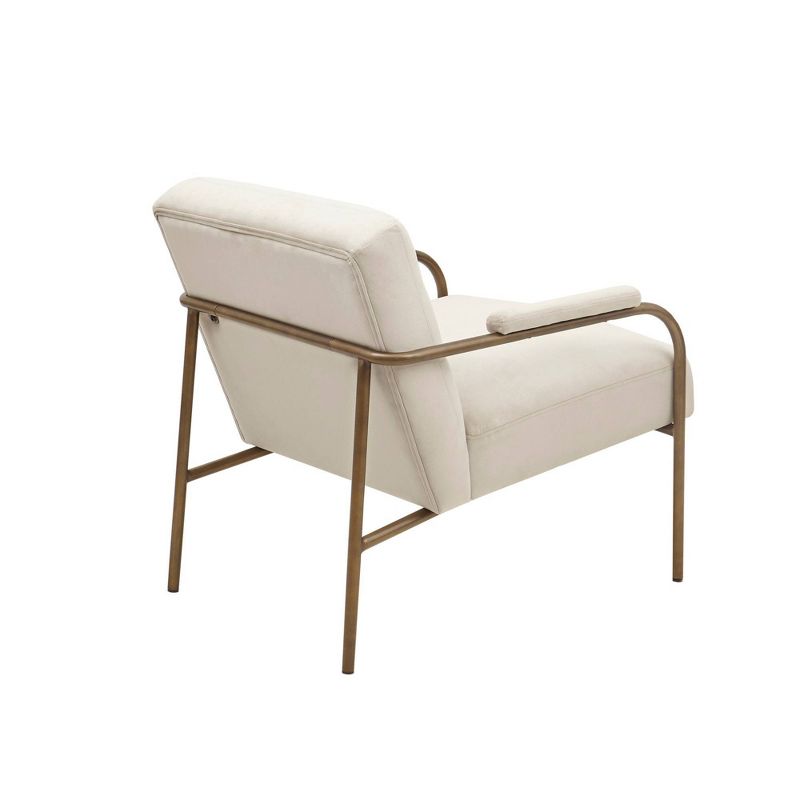 Abbot Upholstered Open Arm Metal Leg Accent Chair Beige - Madison Park, 5 of 11