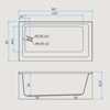Acrylic Alcove Tub,60 Rectangular Alcove Soaking Bathtub with Integral Apron Front In Glossy White,Brushed Nickel Pop-Up Drain Include - 3 of 4