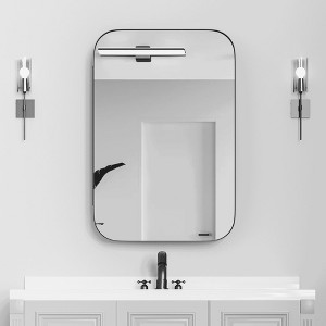 Lirago Framed Recessed Wall-mounted Bathroom Vanities Medicine Cabinet with Mirror with Shelves 36*24 Black - 1 of 4