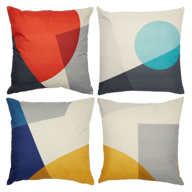 Okuna Outpost Set of 4 Mid Century Modern Throw Pillow Covers, 18x18 Decorative Geometric Cases, 1 of 9