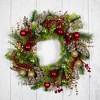 Northlight Glittered Ornaments and Berries Christmas Wreath - 24" - Green and Gold - 4 of 4