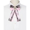 INSPIRE CHIC Women's Pre-Tied Ribbon Pin Collar Lace Trim with Rhinestone Brooch Ties - 4 of 4