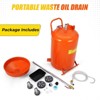 20 Gallon Waste Oil Drain Tank, Portable Air Operated Drainer, Adjustable Funnel 38"-65", 15" Funnel, 360° Wheels & Toolbox, Fluid Transfer - 4 of 4