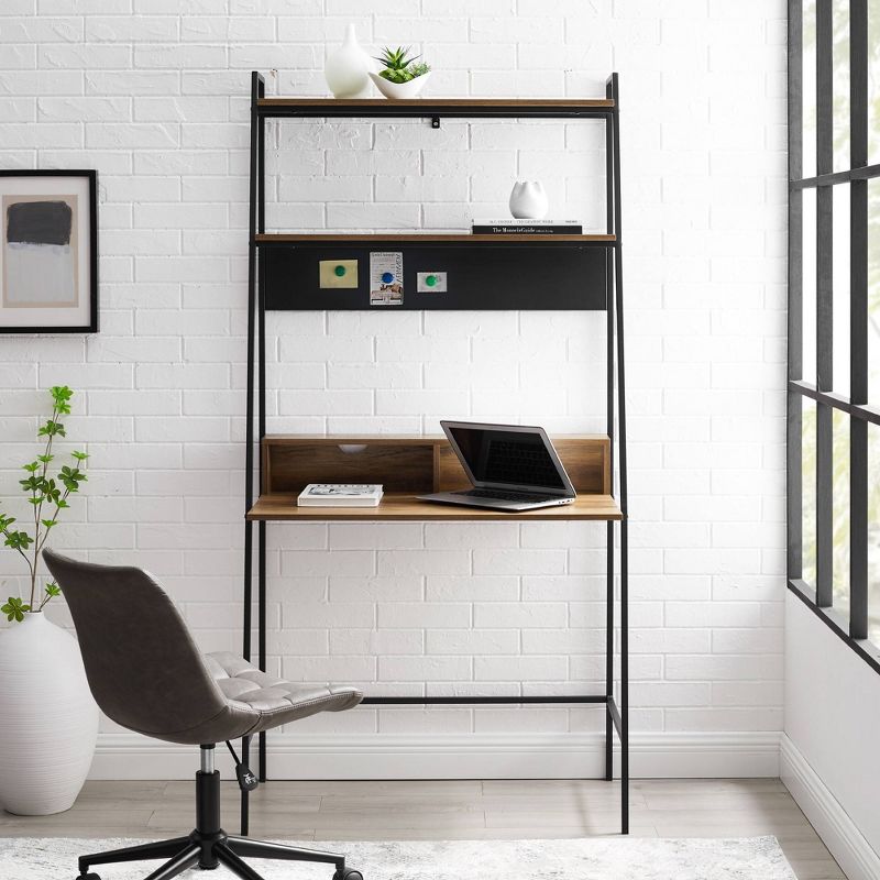 36" Writing Desk with Open Storage Ladder Bookshelf - Saracina Home, 4 of 8