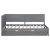 PAGED Twin Size Upholstered Daybed 81" L Modern Wooden Bed Frame with Trundle and 3 Storage Drawers for Bedroom, Living - 4 of 4