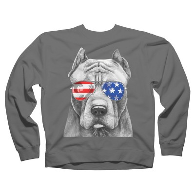 Adult Design By Humans American Pitbull With Sunglasses By Sweatshirt