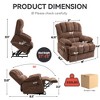 Power Lift Recliner Chair with 23'' Wide Seat, High Back, 8-Point Vibration Massage, Lumbar Heating, USB Port, and Dual Side Pockets - 2 of 4