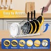 LunaLulinlk Expandable Pot and Pan Organizer Rack,Pot Lid Holder with 10 Adjustable Compartments -Kitchen Cabinet Pantry Bakeware Organizer Rack,White - 4 of 4