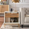 Lati Rattan Drawer End Table White/Natural - Buylateral: Gold-Tone Metal, MDF, Lower Shelf - 3 of 4