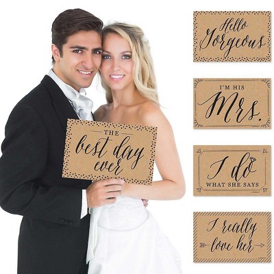 Big Dot of Happiness Wedding - Announcement Photo Prop Kit - 10 Count