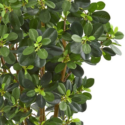 3ft Green Silk and Plastic Potted Ficus Tree