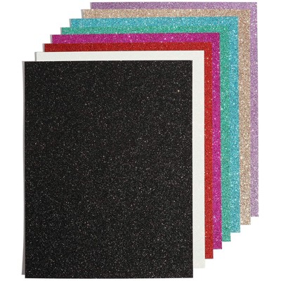 Bright Creations 24 Sheets Black Glitter Cardstock Card Stock Paper for Arts Crafts, A4 Letter Size 8.5 x 11 in.
