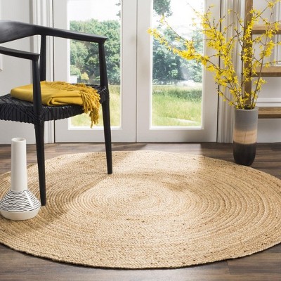 Handmade Ivory Braided Jute Round Area Rug