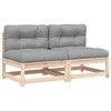 Garden Sofa Grey Solid pine wood 27.6 x 27.6 in Modular vidaXL - 2 of 4