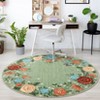 Vintage Floral Scalloped Area Rug Machine Washable Rug Stain Resistant Easy Cleaning Carpet Non Slip Soft Low Pile Folding Floor Cover For Home - 4 of 4