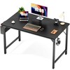 Office Desk,Computer Desk with Side Storage Bag,Iron Headphone Hook,Metal Frame,Spacious Desktop Space,Computer Workstation for Bedroom,Study - 4 of 4