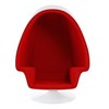 HomeRoots 38" White And Red Fiberglass And Wool Swivel Egg Chair With Ottoman - 4 of 4