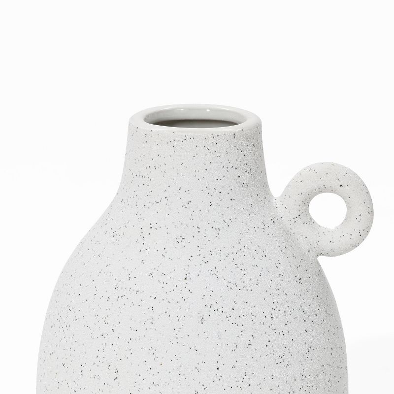 LuxenHome White Ceramic Jug Round Vase, 5 of 9
