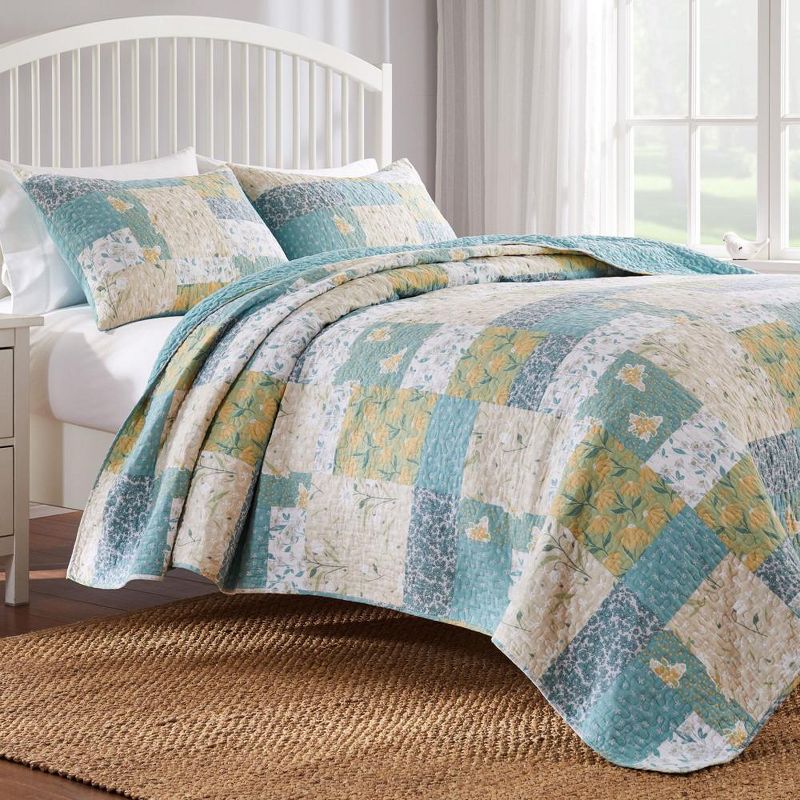 Greenland Home Fashions Evangeline Luxurious Comfortable 3 Pieces Quilt Set Mist, 2 of 6