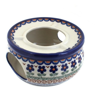 Blue Rose Polish Pottery Aztec Flower Teapot Warmer
