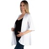 Maternity Open Front Elbow Length Sleeve Cardigan - 24seven Comfort Apparel™ - 2 of 3