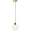 Elegant Lighting Gene 1 light Brass and Clear glass pendant - 4 of 4