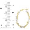 10k Two-Tone Gold 26mm Intertwined Oval Hoop Earrings - 3 of 3
