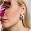 SOHI Women's Blush Pink:Daisy White The Overlap Stud Earrings - 4 of 4