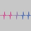 Adult Design By Humans Bisexual Pride Rainbow Heartbeat By Thingsandthings T-Shirt - 2 of 2