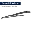 Unique Bargains Car Rear Windshield Wiper Blade Arm Set for Hyundai Santa Fe 06-12 Black 14 Inches - 2 of 4