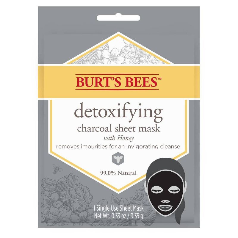 Burt&#39;s Bees Detoxifying Charcoal Sheet Face Mask - 1ct - 0.33oz, 1 of 9