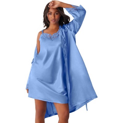 Amoureuse Plus Size The Luxe Satin Short Peignoir Set