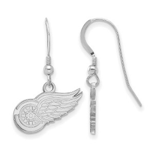 Black Bow Jewelry Sterling Silver Detroit Red Wings NHL Dangle Earrings - 1 of 3