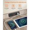 Heather Greige Modern Dog Crate. Has charging station & flip - up acrylic door. Fits small/medium dogs (45 lb). Doubles as side end table. - 3 of 4