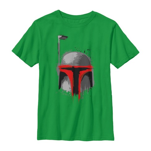 Boy's Star Wars Messy Boba Fett Painted Helmet T-Shirt - image 1 of 3