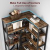 Industrial Corner Bookshelf with 6 Tier, L-Shaped Bookcase, Storage Rack, Wooden Shelf for Home, Office, Living Room, Bedroom, Brown - 4 of 4