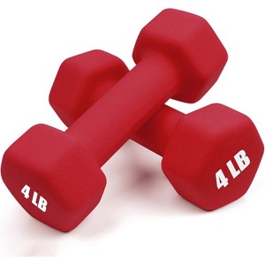 Neoprene Hex Dumbbell Set of 2, 1-15LB Anti-Slip & Anti-Roll Hand Weights, Free Weights for Home Gym Fitness - 1 of 4