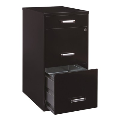 18" Deep 3 Drawer Organizer Cabinet in Black-Hirsh Industries