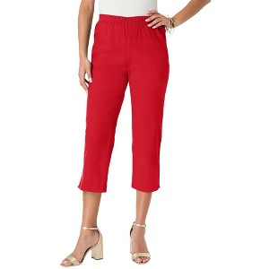 Roaman's Women's Plus Size Petite Comfort Stretch Capri Jean - 1 of 4
