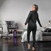 ADR Women's Pajamas Set, Soft Ribbed Knit Waffle Pajamas Lounge Set, Long Sleeve Drop Shoulder V-neck Top and Leggings PJ Pants - image 3 of 4