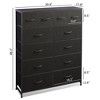 12-Drawer Tall Fabric Dresser with Wood Top and Steel Frame, Storage Chest of Drawers for Bedroom, Closet - 4 of 4