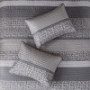 Gracie Mills Hickman 6 Piece Striped Reversible Jacquard Quilt Set with Throw Pillows - 4 of 4
