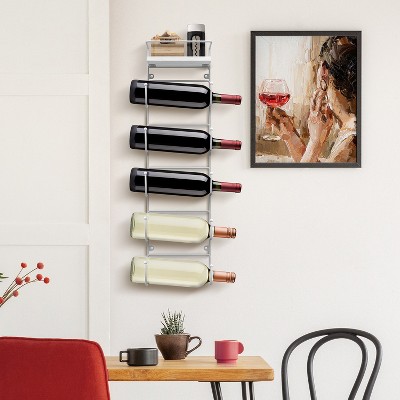 White Wall Mounted Towel Rack with Wooden Shelf