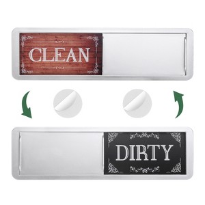 Unique Bargains Plastic Kitchen Hotel Indicating Clean Dirty Sign Rectangle Dishwasher Magnet - 1 of 4
