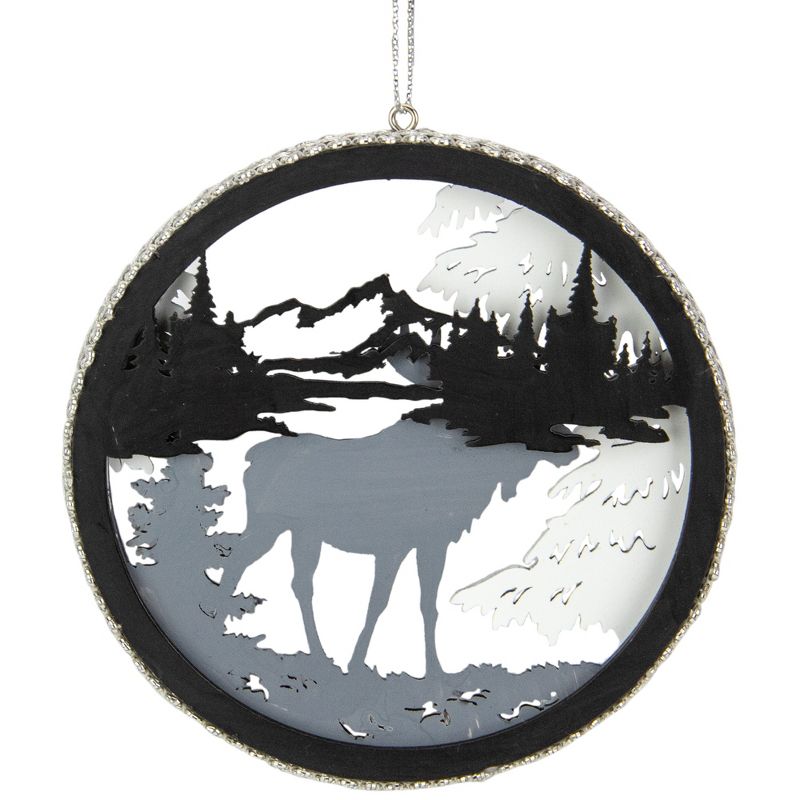 Northlight 4.25" Gray Moose 2-D Cut-Out Silhouette Christmas Ornament, 4 of 5