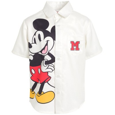 Disney Mickey Mouse Toddler Boys Button Down Dress Shirt 3t : Target